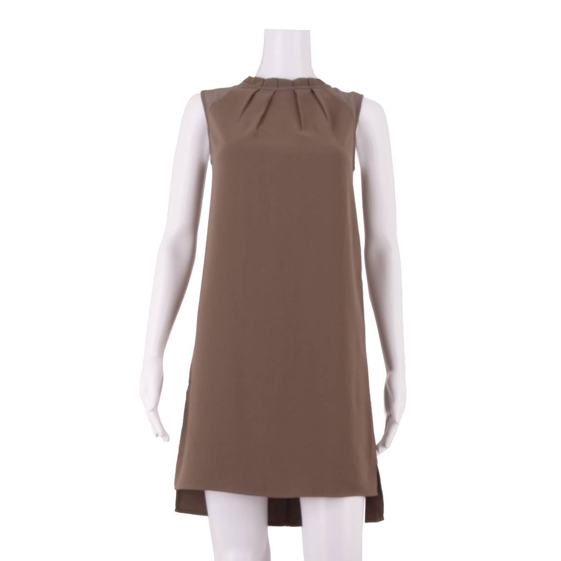 ALL SAINTS Womens Shift Dress Brown Sleeveless Knee Length S