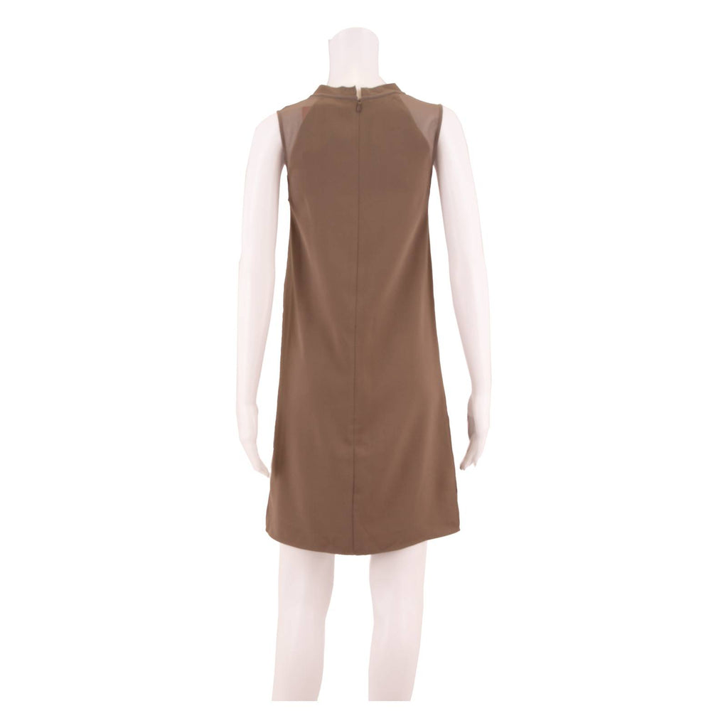 ALL SAINTS Womens Shift Dress Brown Sleeveless Knee Length S
