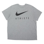 NIKE Mens Grey Cotton Blend Crew Neck 2XL Athlete Logo Casual Sweatshirt