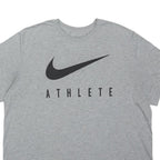 NIKE Mens Grey Cotton Blend Crew Neck 2XL Athlete Logo Casual Sweatshirt