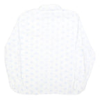 JANTZEN TAILOR Mens White & Light Blue Patterned Cotton Shirt L Button Long