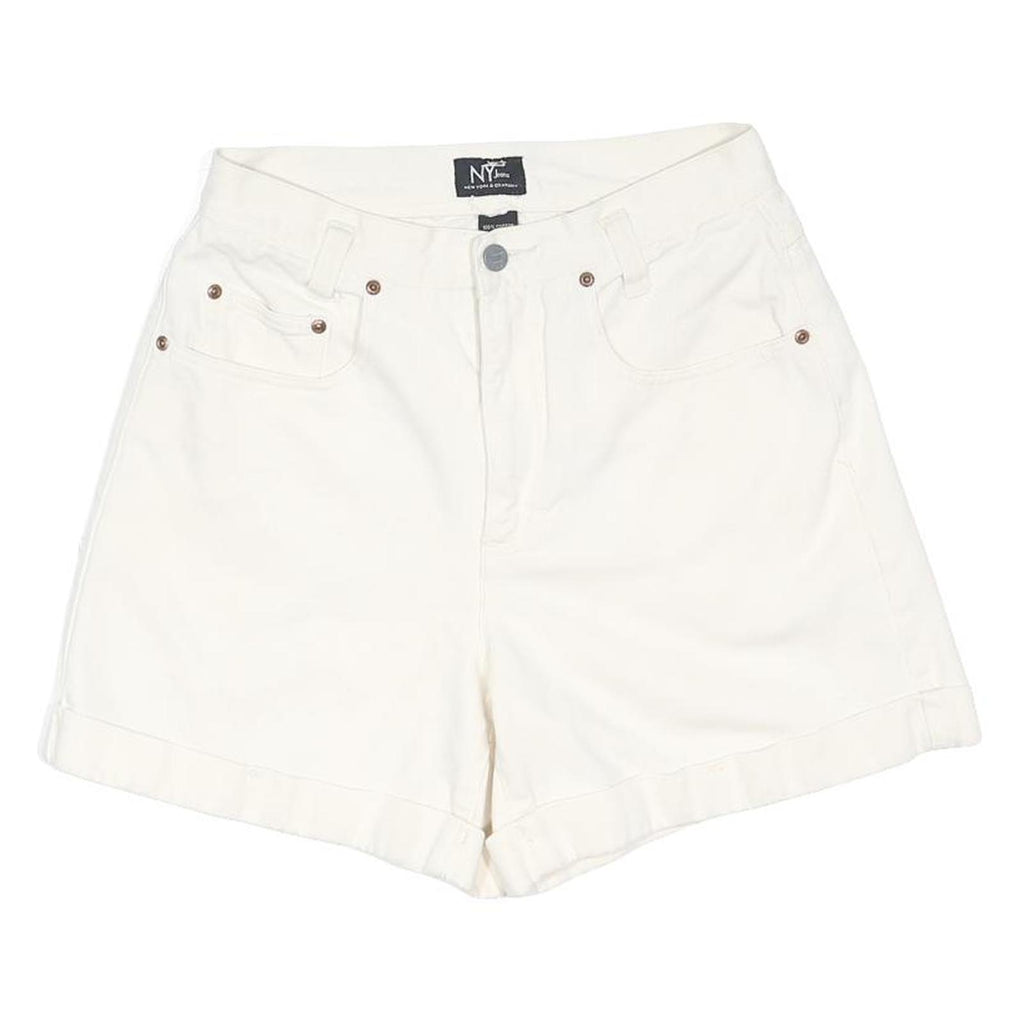 NY JEANS Womens Shorts White S W28 Cotton Blend Casual Summer Style