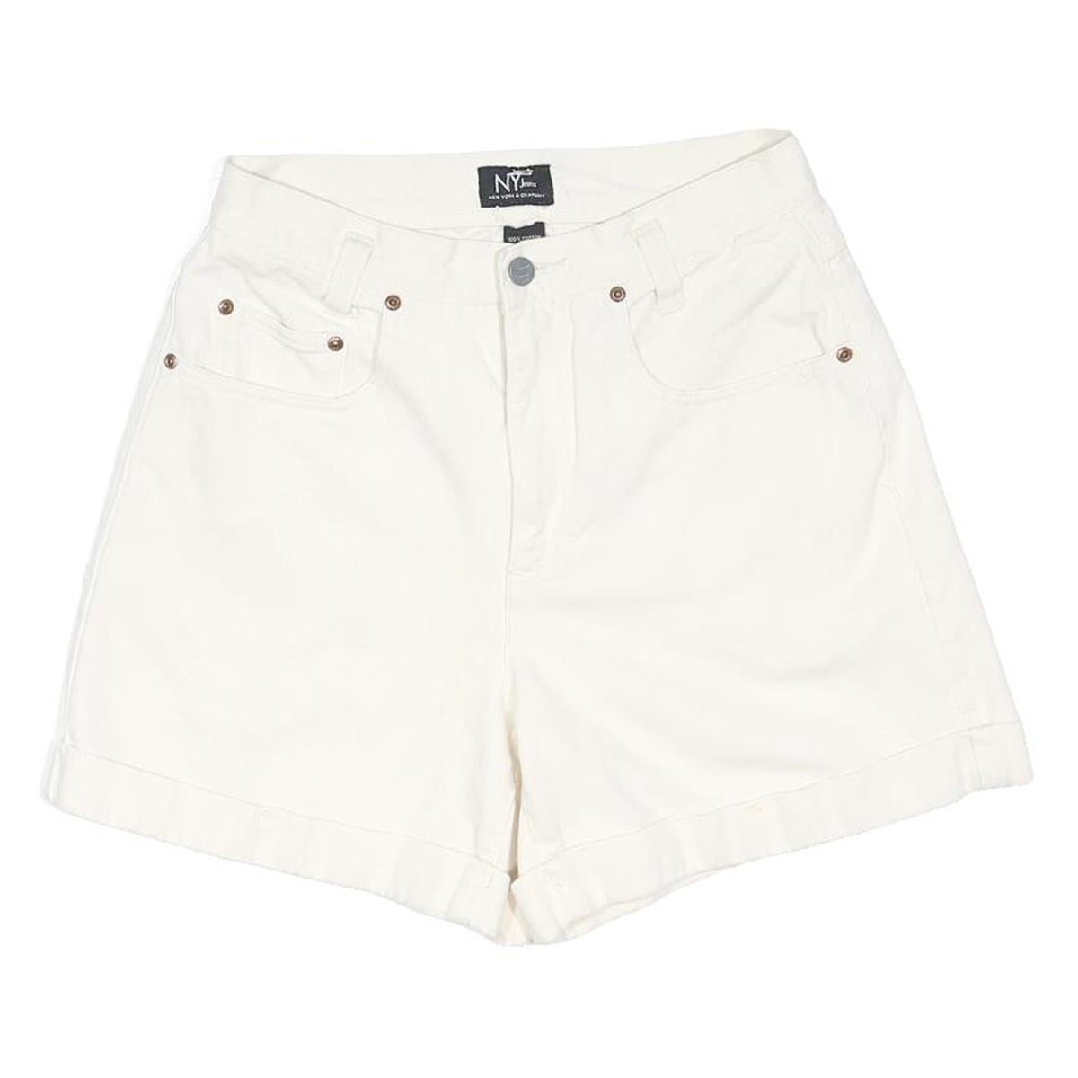 NY JEANS Womens Shorts White S W28 Cotton Blend Casual Summer Style