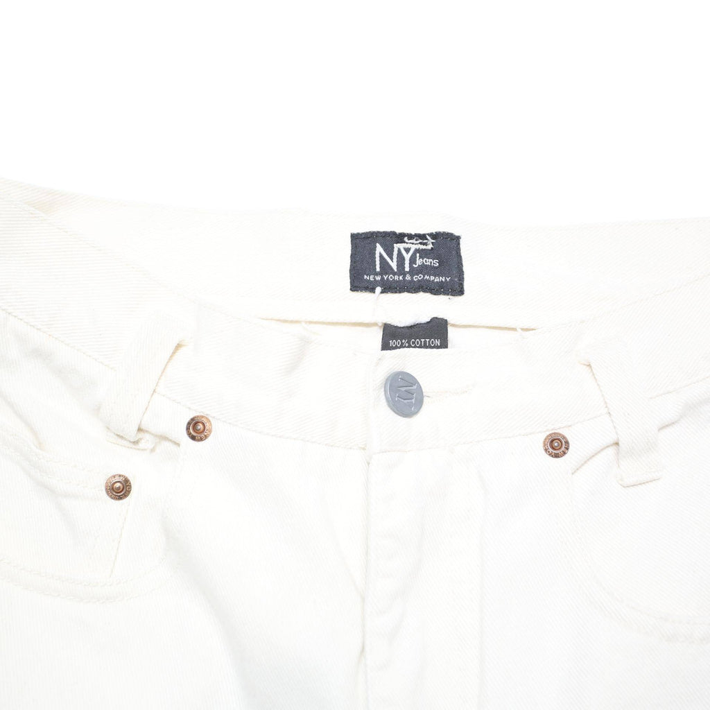 NY JEANS Womens Shorts White S W28 Cotton Blend Casual Summer Style