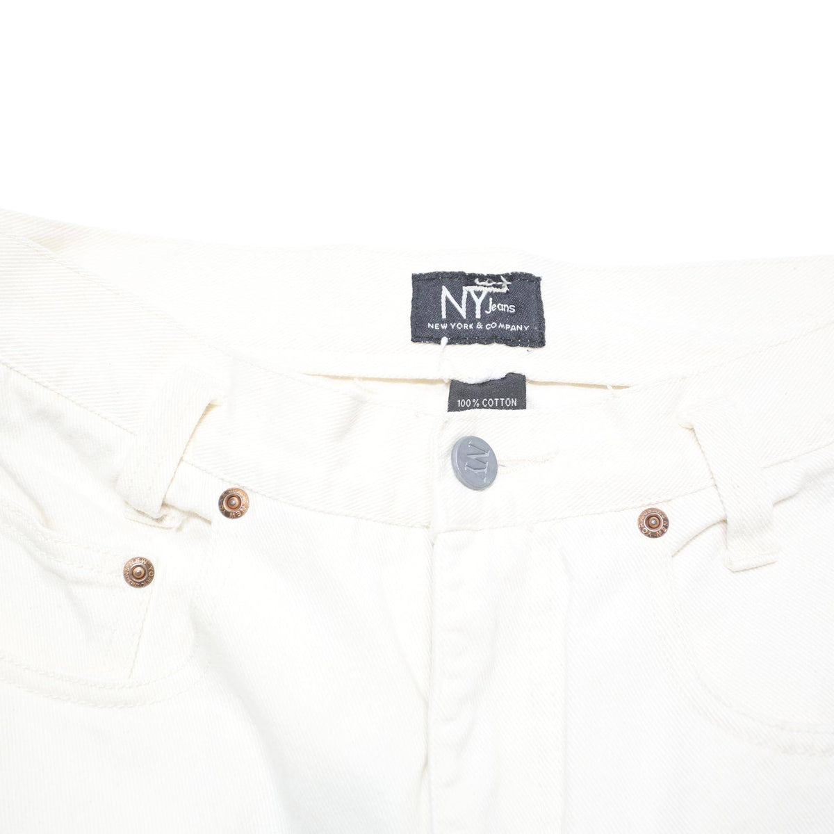 NY JEANS Womens Shorts White S W28 Cotton Blend Casual Summer Style