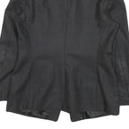 WALKER & JIMMY Womens Black Wool Tailored Jacket S Velvet Trim Button Closure
