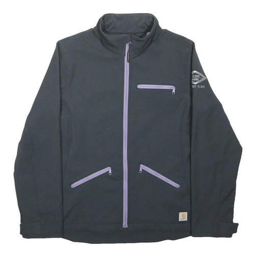 CARHARTT Womens Black Nylon Zip Jacket M Plain Lightweight Workwear Outdoor