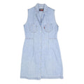 CASA BLANCA Womens Blue Cotton Sleeveless Shift Dress Size M Casual Summer
