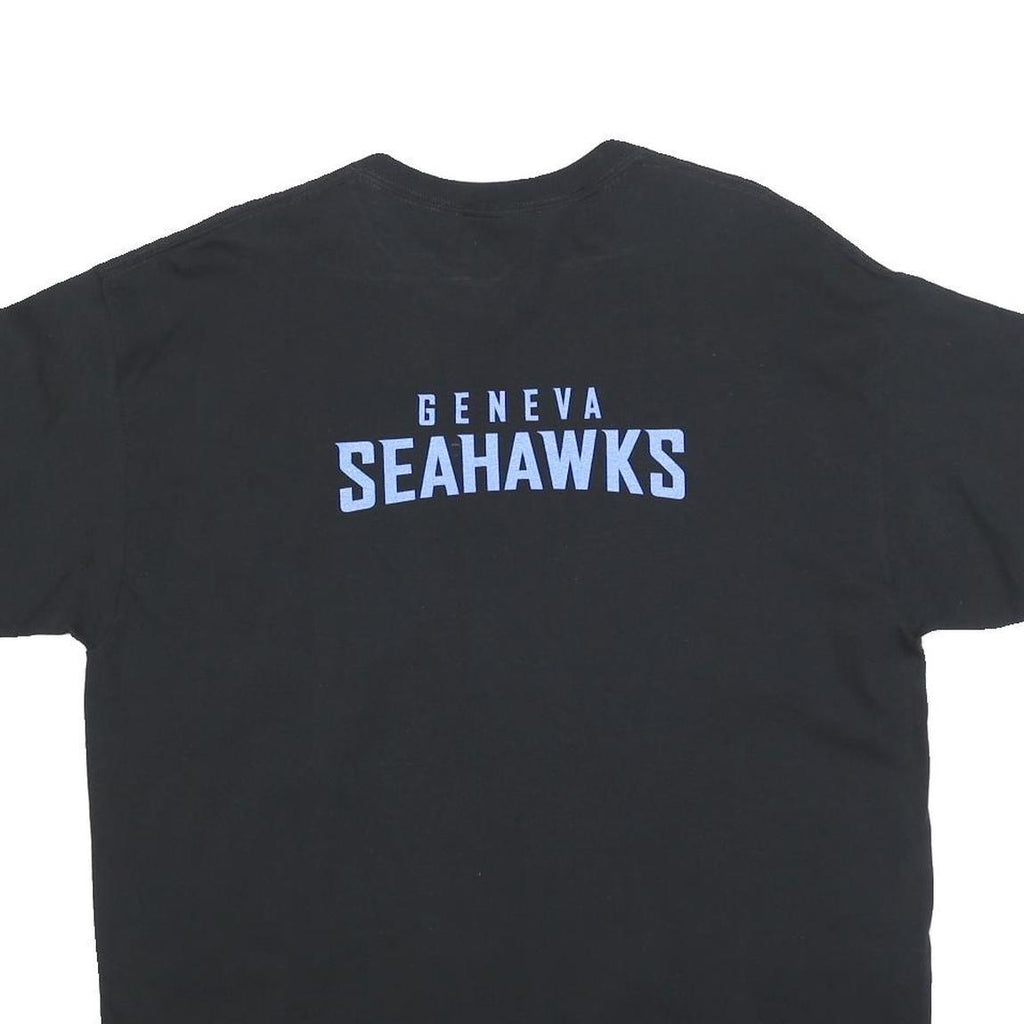 GILDAN Mens Black Geneva Seahawks Graphic T-Shirt XL Short Sleeve Crew Neck