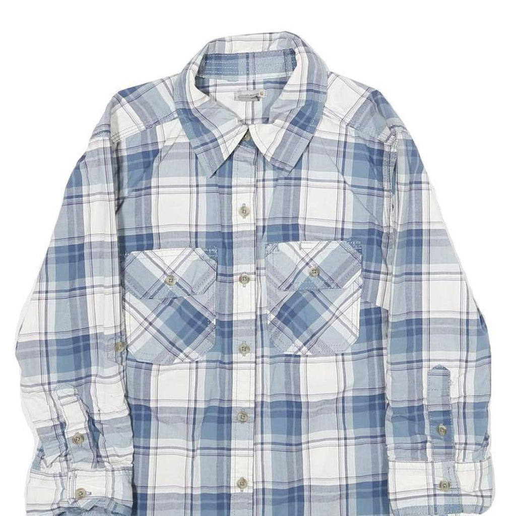CARHARTT Womens Blue & White Check Shirt XS Long Sleeve Cotton Blend Casual