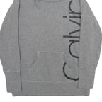 CALVIN KLEIN PERFORMANCE Womens Grey Cowl Neck Sweatshirt M Logo Print Casual