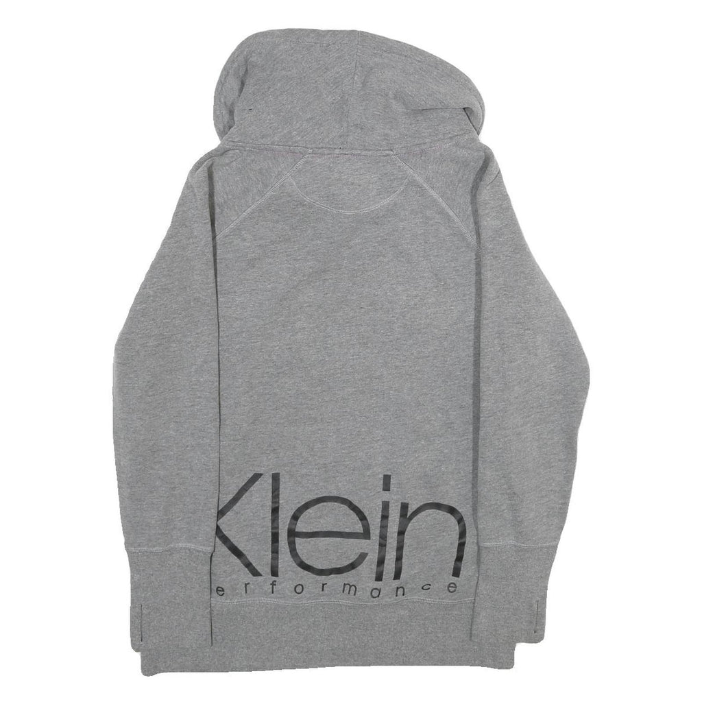 CALVIN KLEIN PERFORMANCE Womens Grey Cowl Neck Sweatshirt M Logo Print Casual