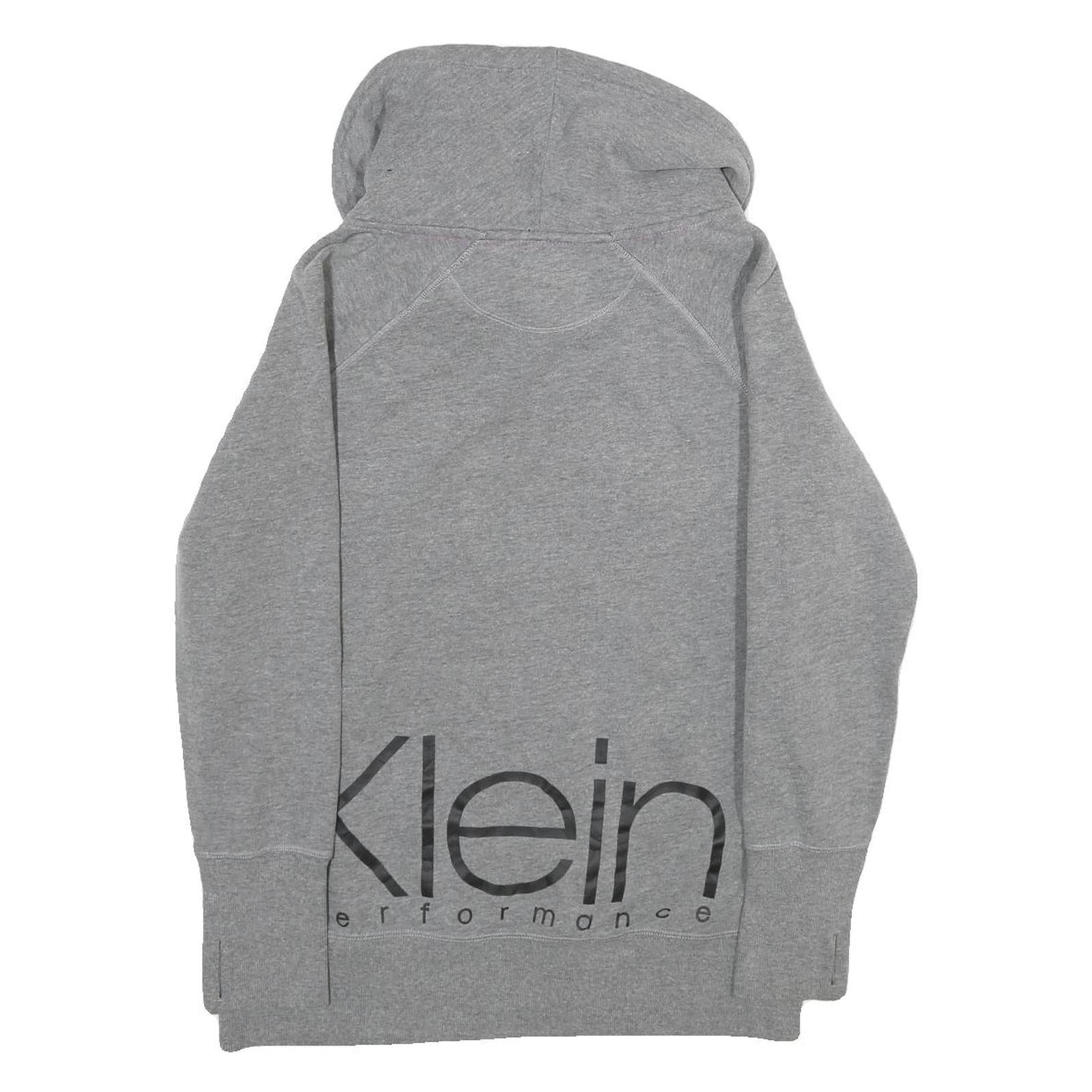 CALVIN KLEIN PERFORMANCE Womens Grey Cowl Neck Sweatshirt M Logo Print Casual