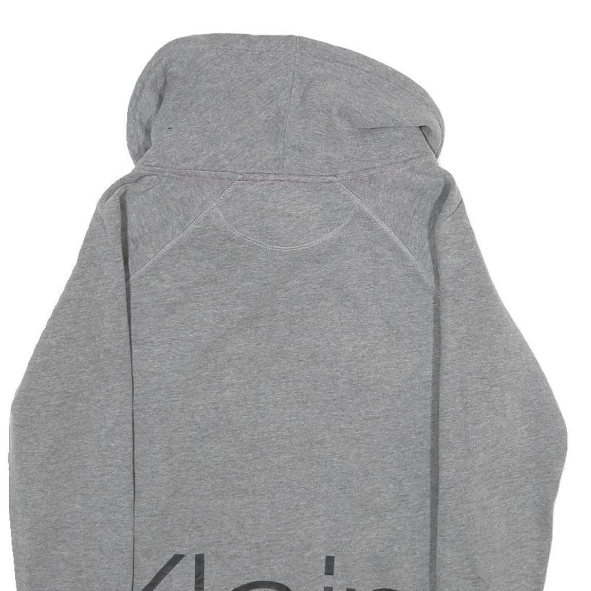 CALVIN KLEIN PERFORMANCE Womens Grey Cowl Neck Sweatshirt M Logo Print Casual