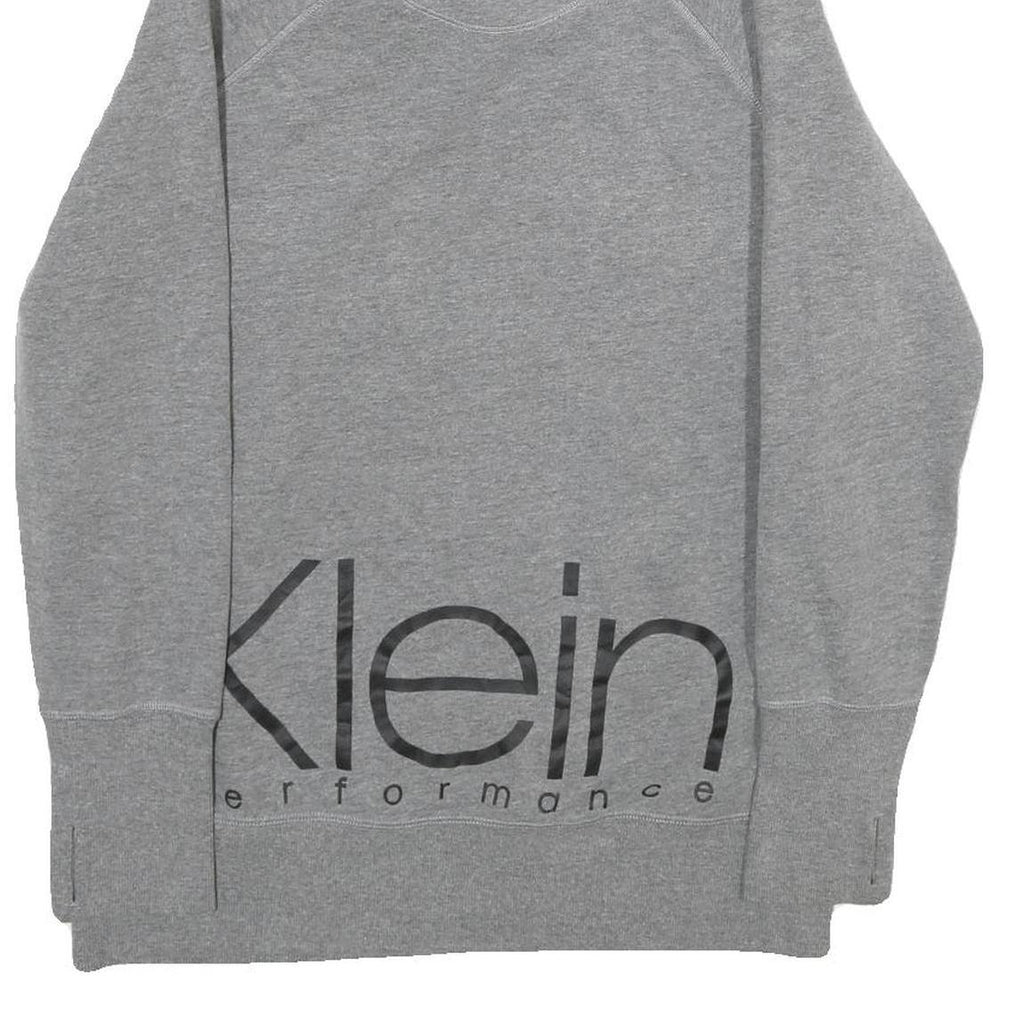 CALVIN KLEIN PERFORMANCE Womens Grey Cowl Neck Sweatshirt M Logo Print Casual