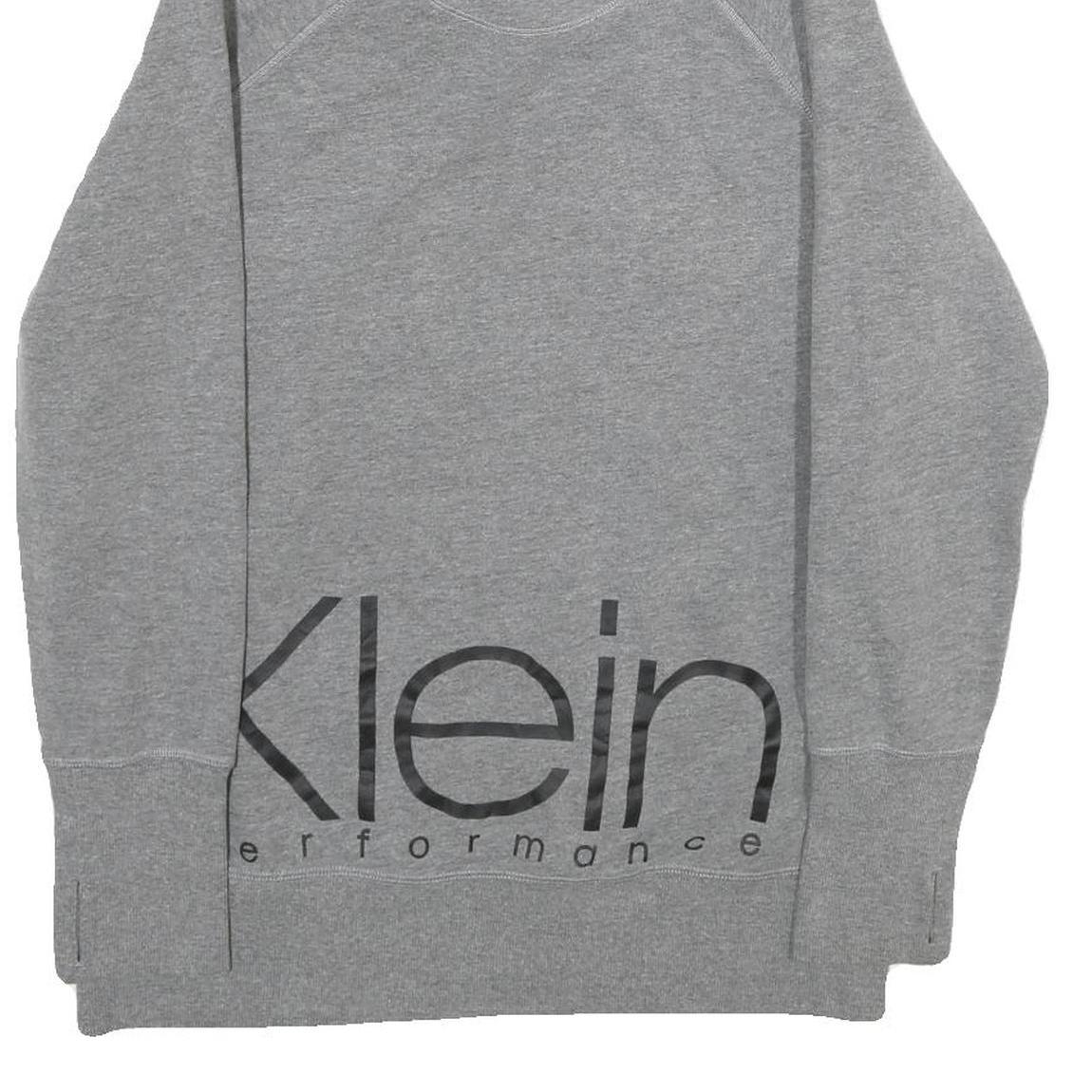 CALVIN KLEIN PERFORMANCE Womens Grey Cowl Neck Sweatshirt M Logo Print Casual