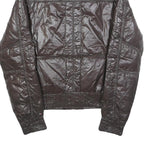 TOMMY HILFIGER Womens Black Zip Jacket M Polyester Blend Shiny Quilted Fashion