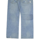 KENVELO Mens Jeans Blue Regular Straight Denim Light W36 L32 Distressed Pockets