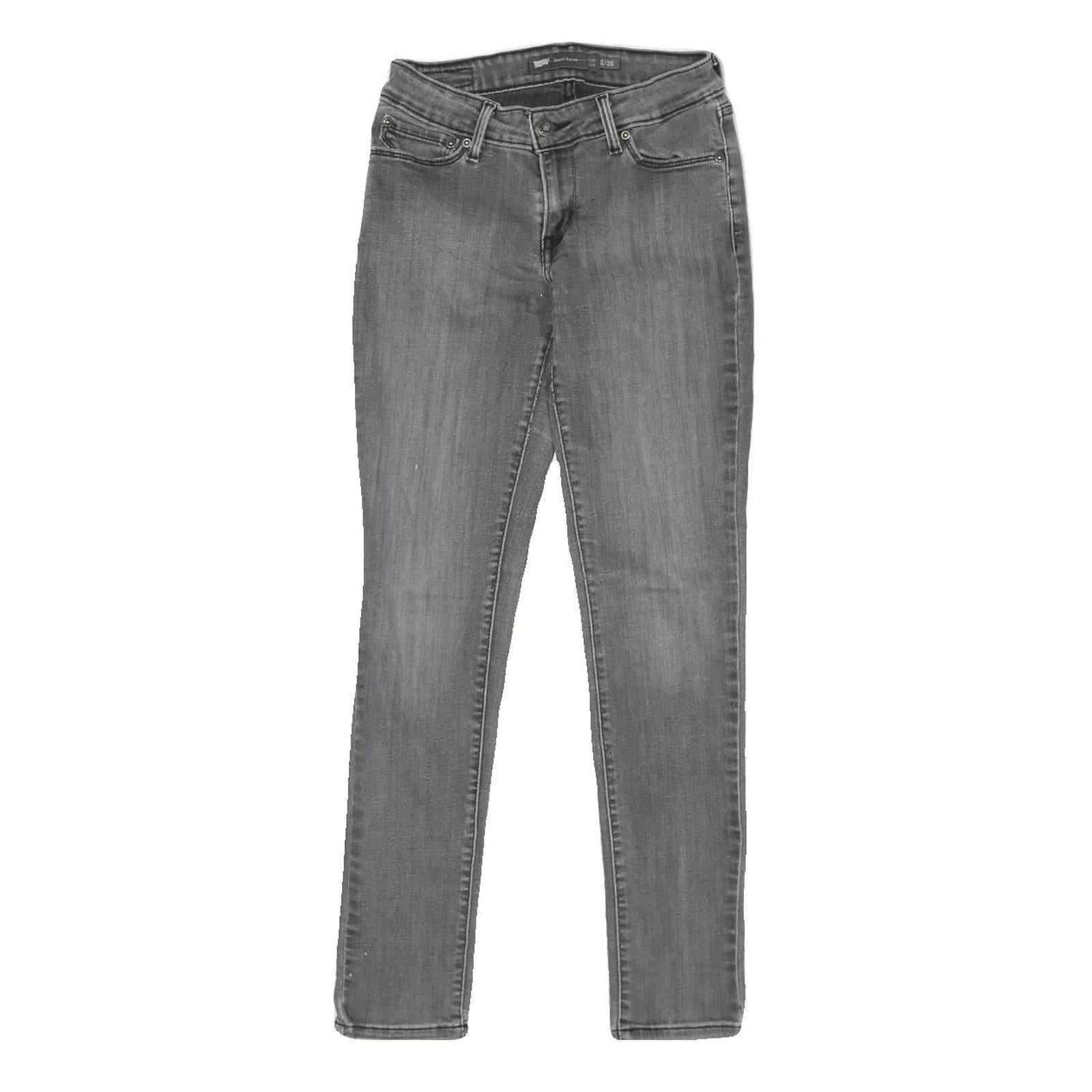 LEVI'S Womens Regular Fit Skinny Denim Jeans Grey W25 L26 Stylish Comfortable
