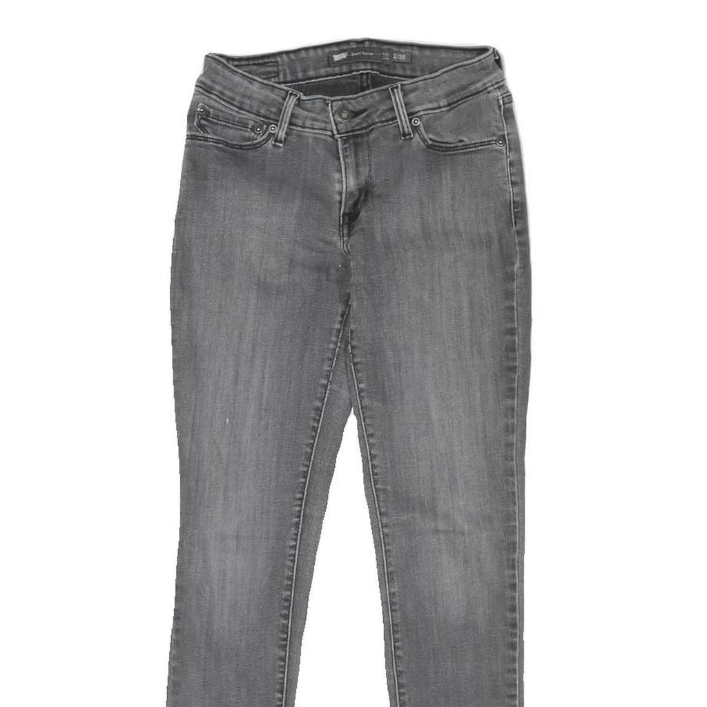 LEVI'S Womens Regular Fit Skinny Denim Jeans Grey W25 L26 Stylish Comfortable