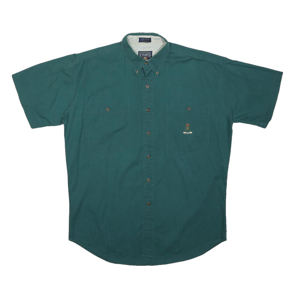 CHAPS RALPH LAUREN Mens Green Button Down Shirt M Cotton Classic Casual
