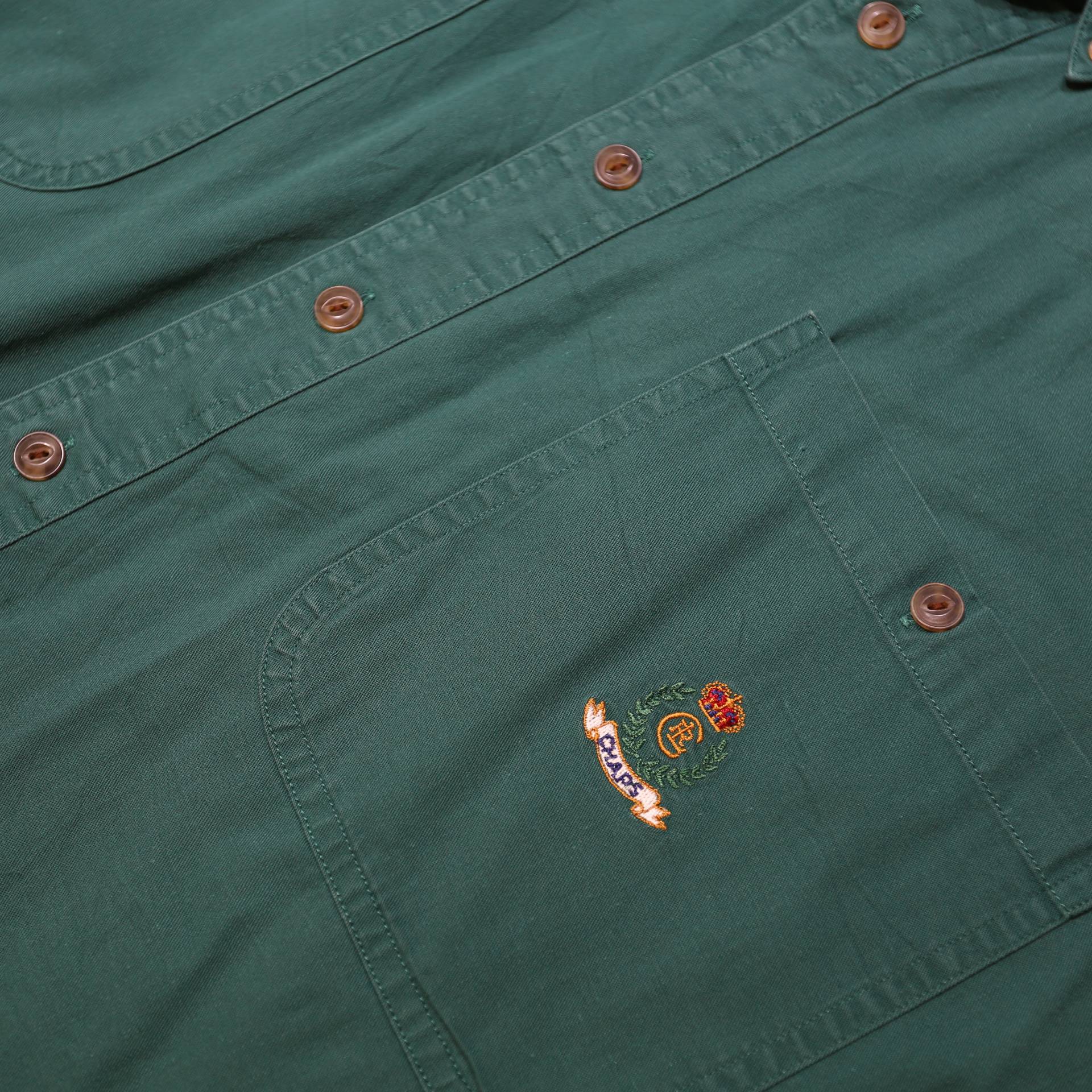 CHAPS RALPH LAUREN Mens Green Button Down Shirt M Cotton Classic Casual