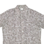 HAWAI Mens Shirt Beige Crazy Pattern L