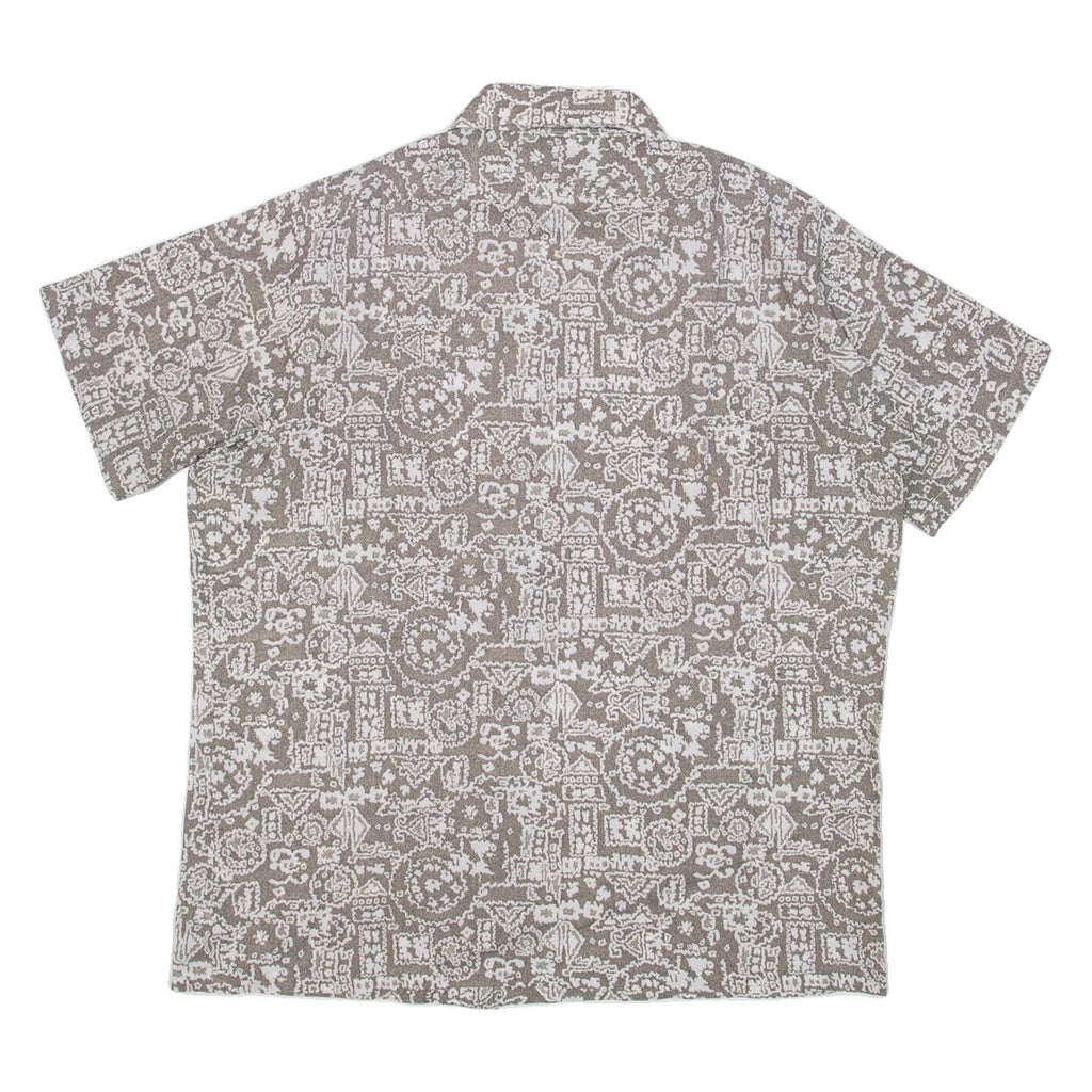 HAWAI Mens Shirt Beige Crazy Pattern L