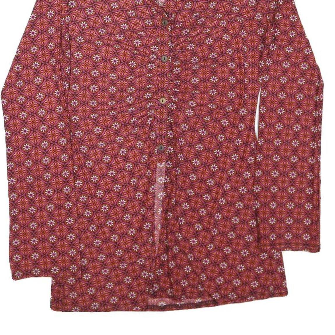 EMBER Womens Red Printed Shirt Long Sleeve Collared M Button Closure Stylish