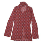 EMBER Womens Red Printed Shirt Long Sleeve Collared M Button Closure Stylish