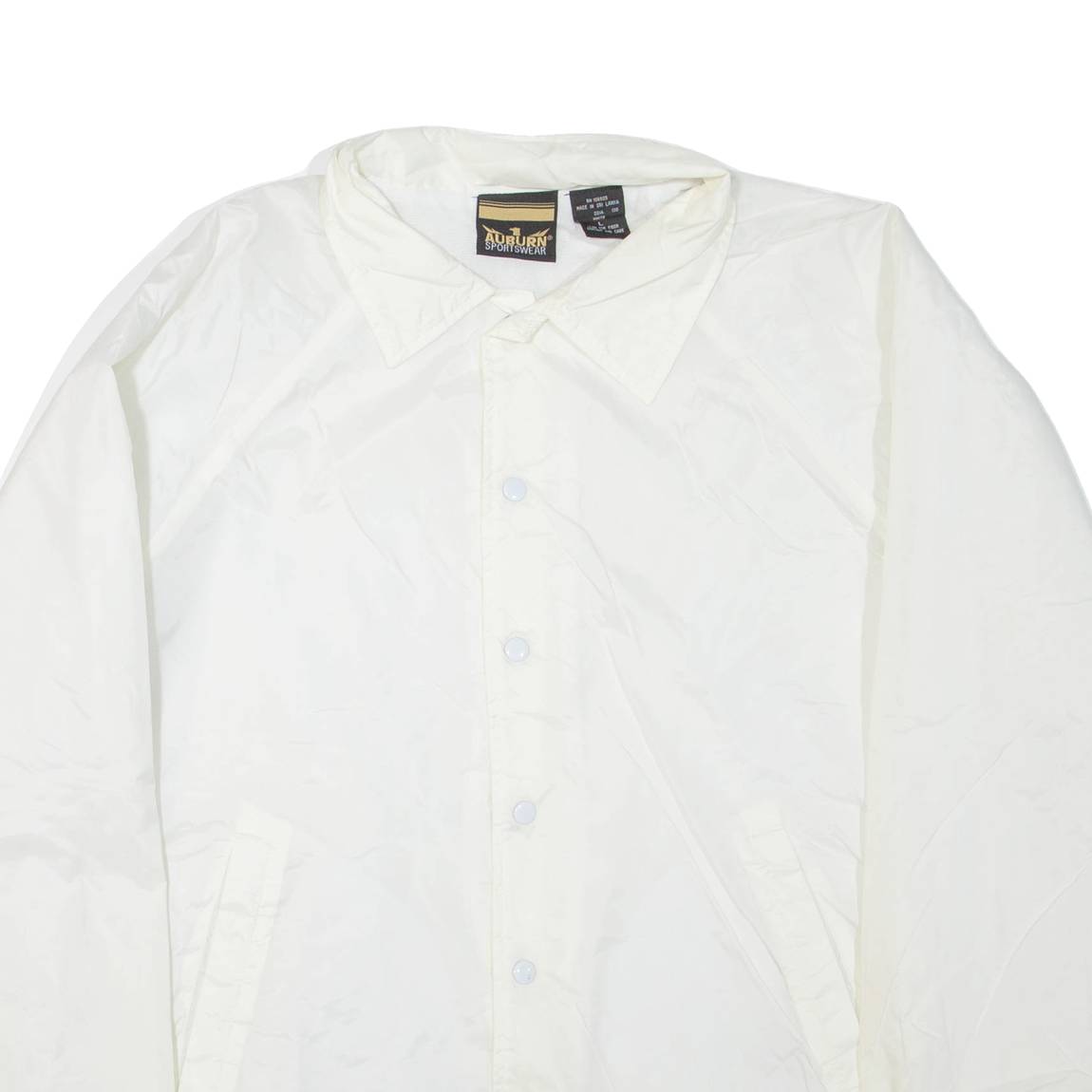 AUBURN Mens Shell Jacket White Nylon L
