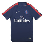 NIKE Mens Blue & Red Paris Saint-Germain Football Shirt S Short Sleeve Crew Neck