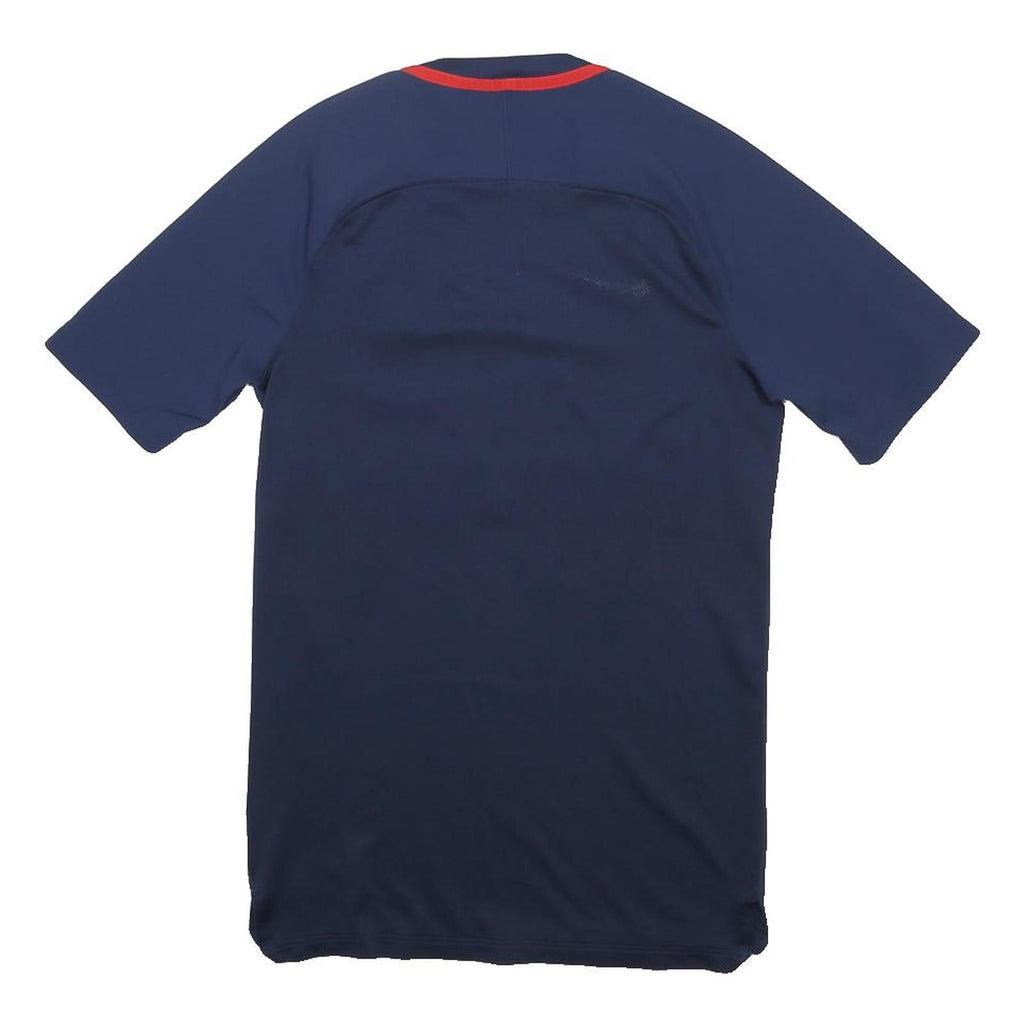 NIKE Mens Blue & Red Paris Saint-Germain Football Shirt S Short Sleeve Crew Neck