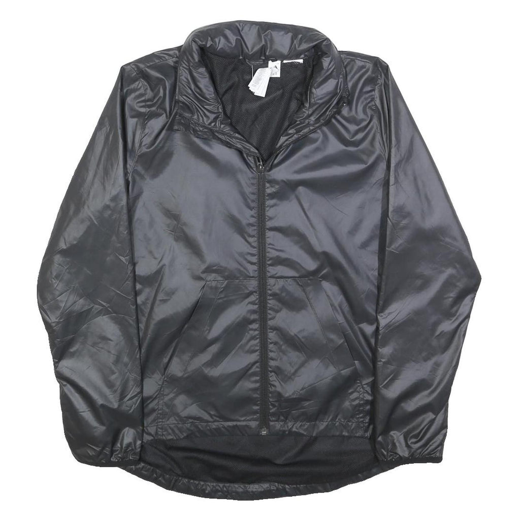 ADIDAS Womens Black Lightweight Zip Jacket S Polyester Plain Sportswear