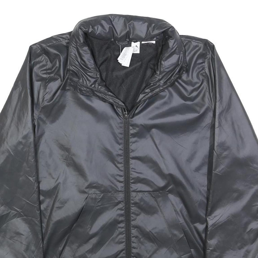 ADIDAS Womens Black Lightweight Zip Jacket S Polyester Plain Sportswear