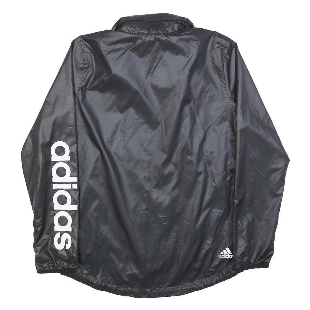 ADIDAS Womens Black Lightweight Zip Jacket S Polyester Plain Sportswear