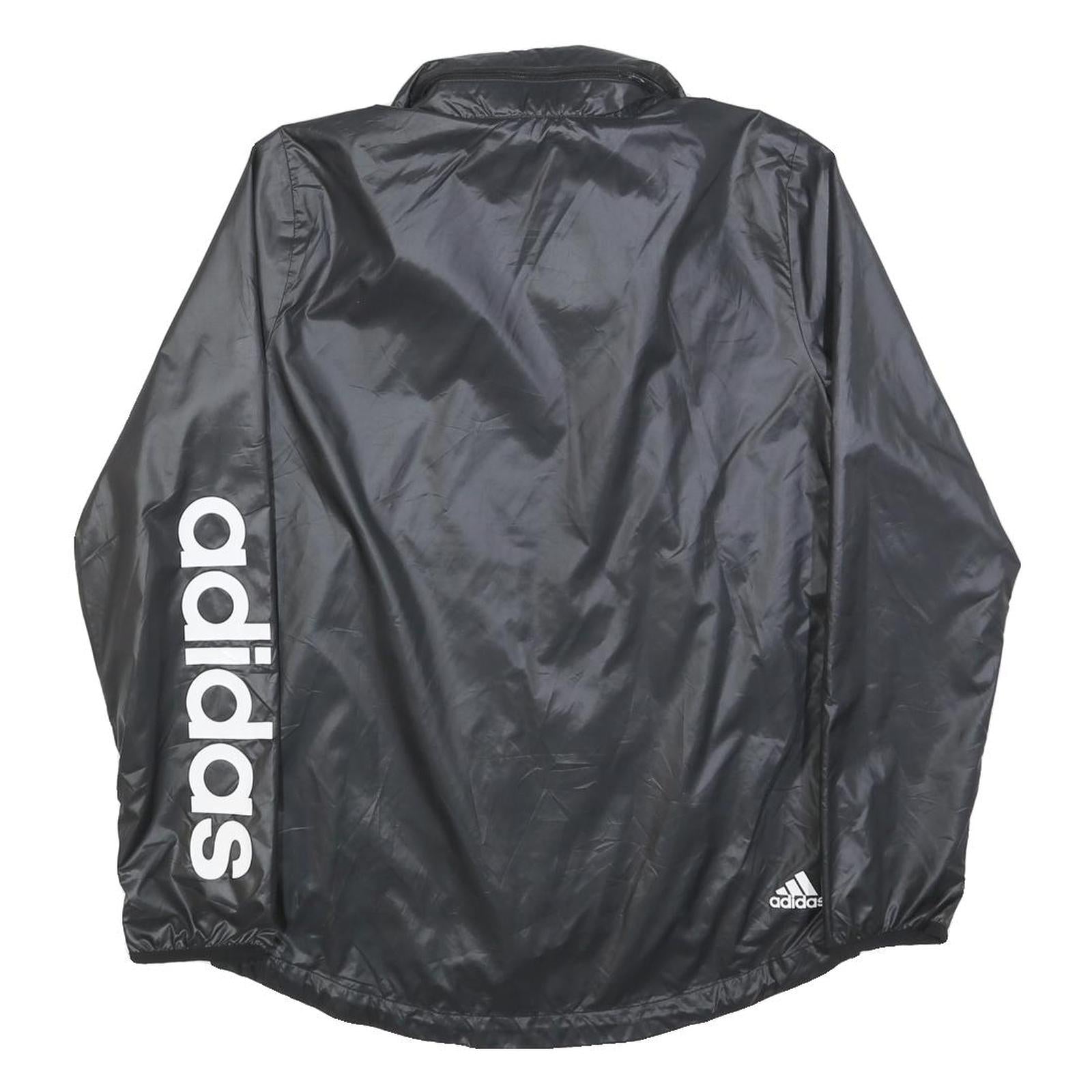 ADIDAS Womens Black Lightweight Zip Jacket S Polyester Plain Sportswear
