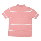 TOMMY HILFIGER Mens Pink & White Stripe Short Sleeve Polo Shirt L Classic