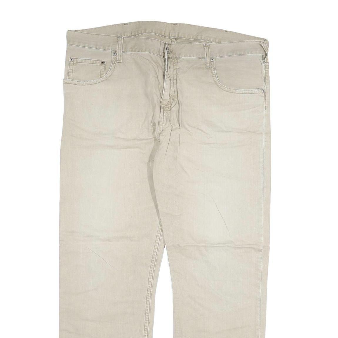 CARHARTT Mens Beige Regular Fit Straight Denim W40 L32 Workwear Zip Fly Jeans