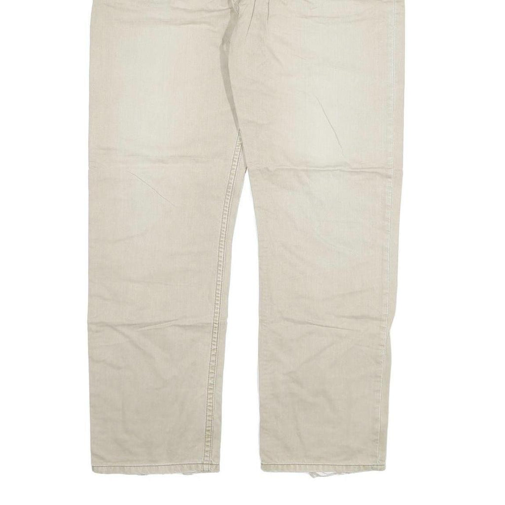 CARHARTT Mens Beige Regular Fit Straight Denim W40 L32 Workwear Zip Fly Jeans