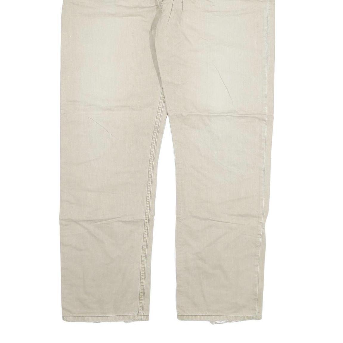 CARHARTT Mens Beige Regular Fit Straight Denim W40 L32 Workwear Zip Fly Jeans