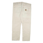 CARHARTT Mens Beige Regular Fit Straight Denim W40 L32 Workwear Zip Fly Jeans