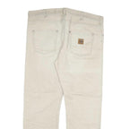 CARHARTT Mens Beige Regular Fit Straight Denim W40 L32 Workwear Zip Fly Jeans