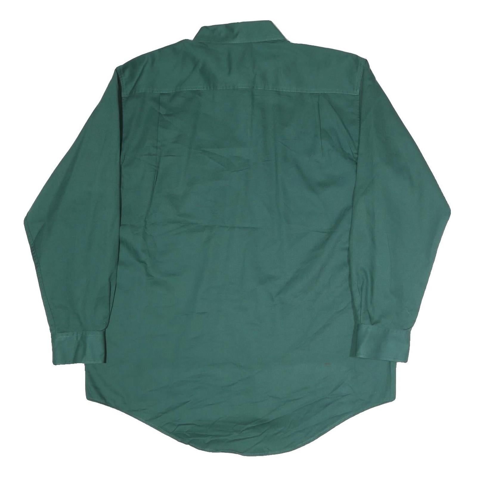 LEE Mens Green Cotton Shirt L Button Down Collar Long Sleeve Casual