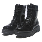 TAMARIS Womens Lace-Up Black Synthetic Ankle Boots UK 4 Chunky Sole Fashion