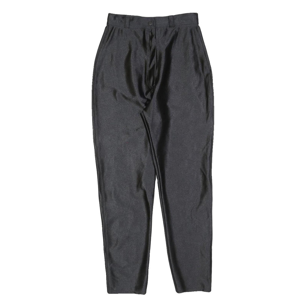 FREE & EASY Womens Slim Black Polyester Blend Slim Trousers W24 L26 Zip Closure