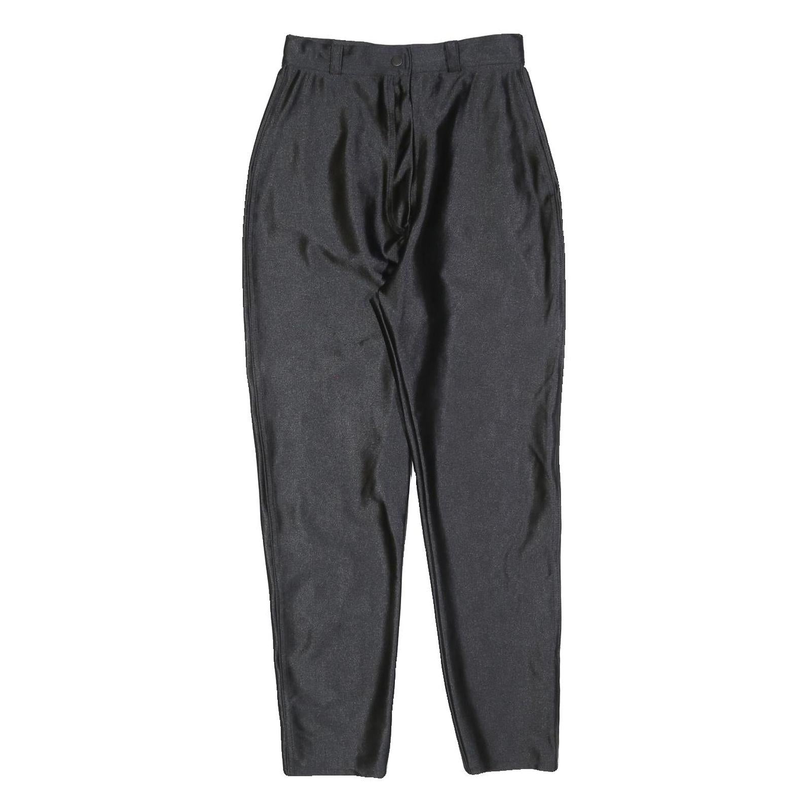 FREE & EASY Womens Slim Black Polyester Blend Slim Trousers W24 L26 Zip Closure