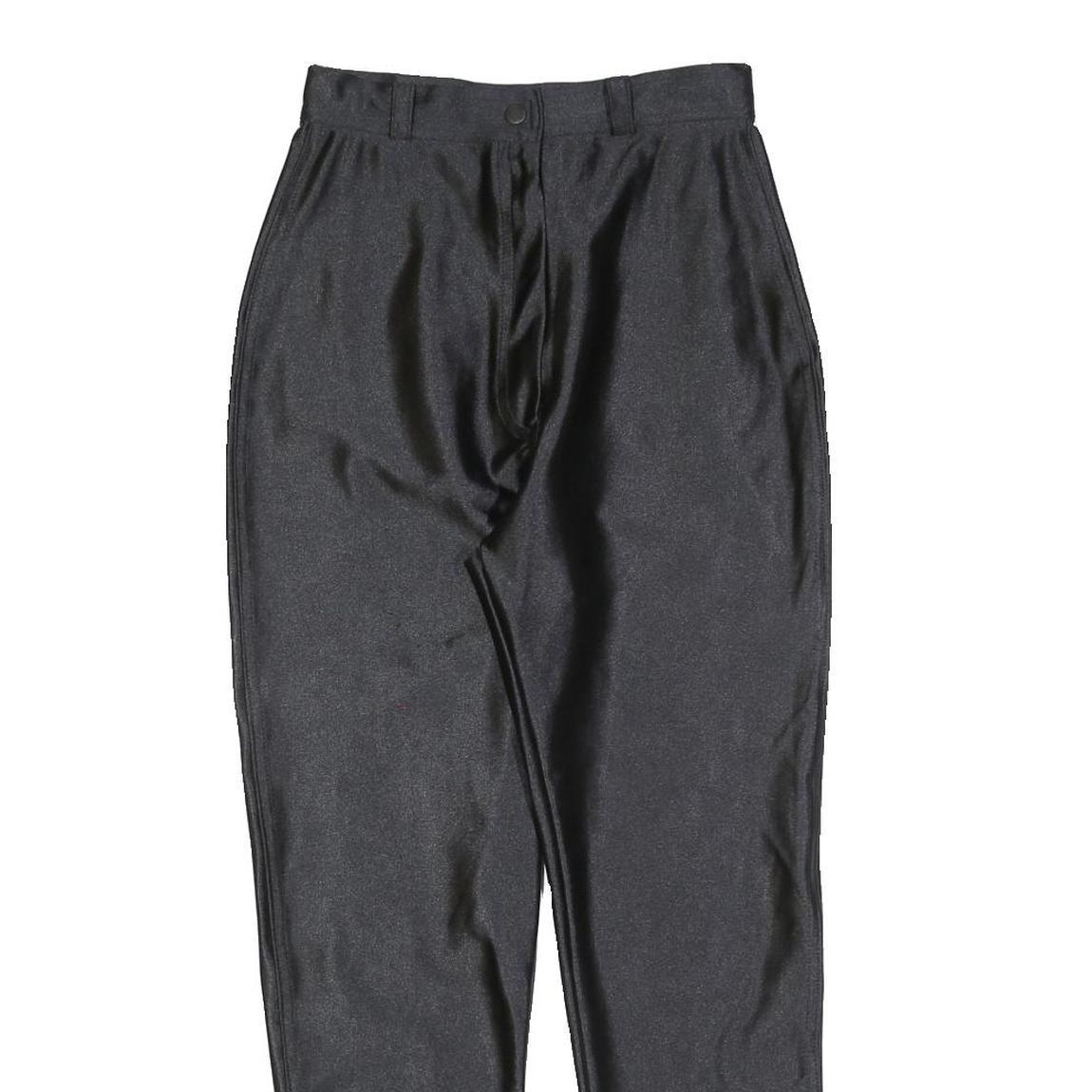 FREE & EASY Womens Slim Black Polyester Blend Slim Trousers W24 L26 Zip Closure