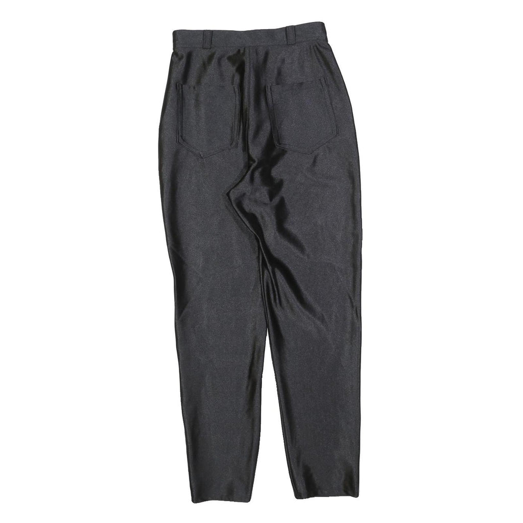 FREE & EASY Womens Slim Black Polyester Blend Slim Trousers W24 L26 Zip Closure