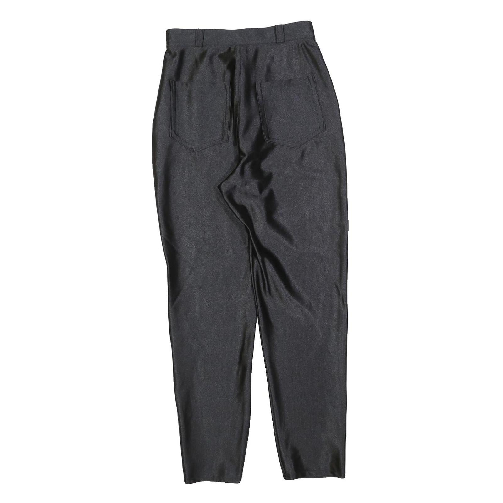 FREE & EASY Womens Slim Black Polyester Blend Slim Trousers W24 L26 Zip Closure